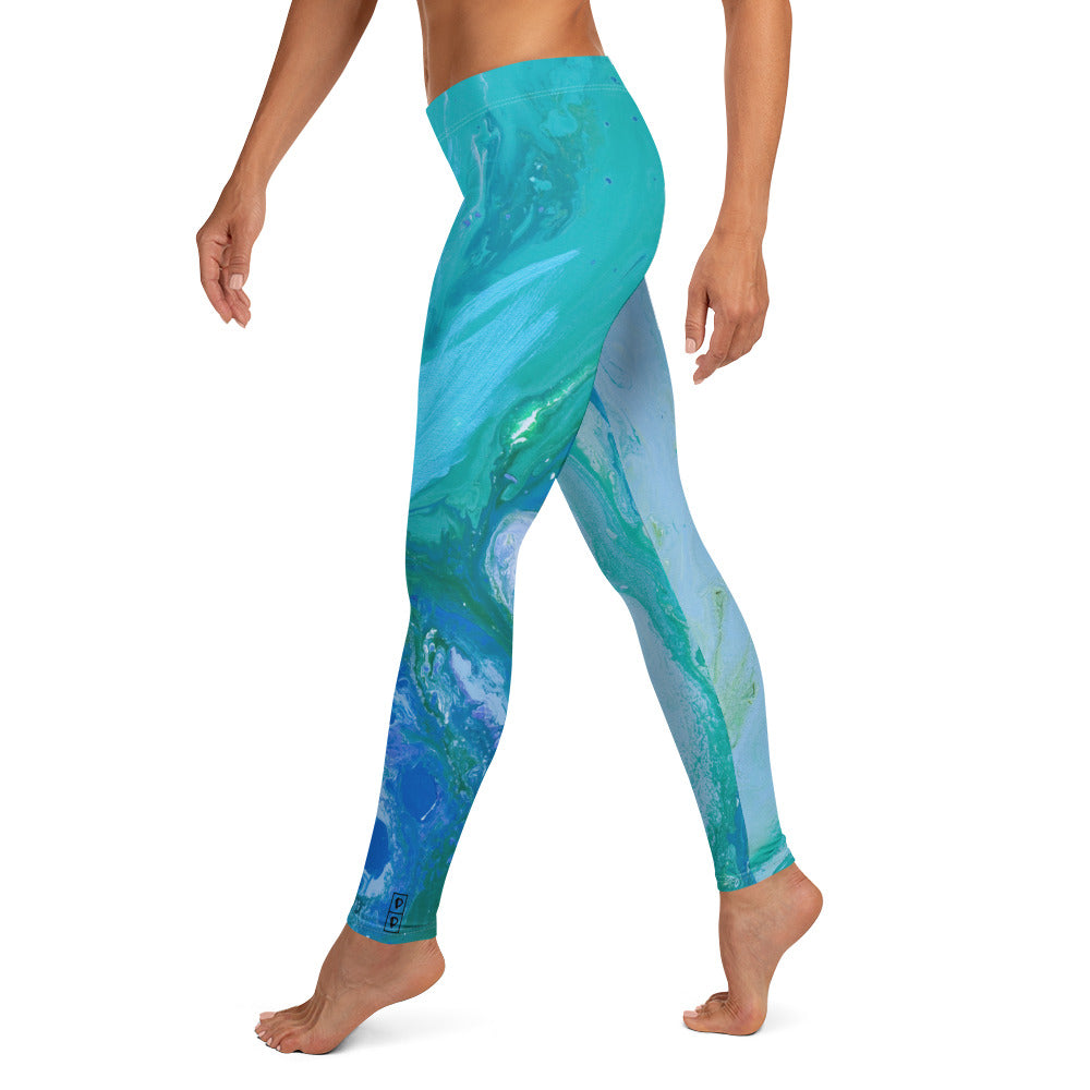 Fluid Turquoise | Women's Fine Art Regular-Waist Leggings
