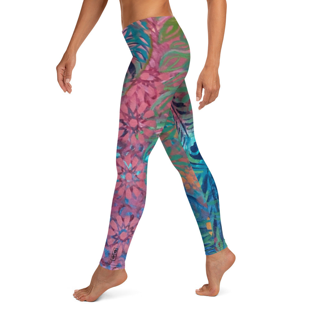 Flowers & Feathers | Women's Fine Art Regular-Waist Leggings