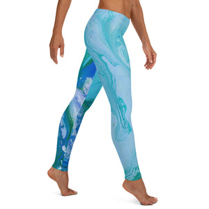 Fluid Turquoise | Women's Fine Art Regular-Waist Leggings