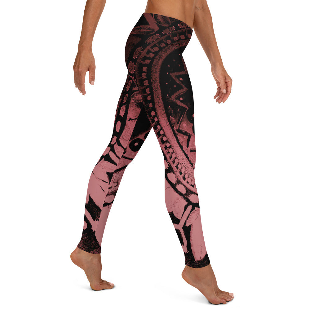 Mandala Pink | Women's Fine Art Regular-Waist Leggings