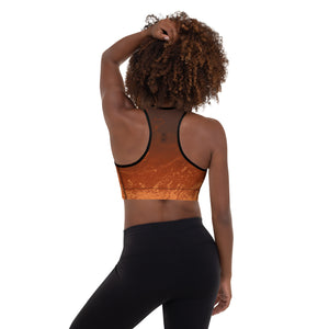 Ombre Brown & Rust | Women's Fine Art Padded Sports Bra