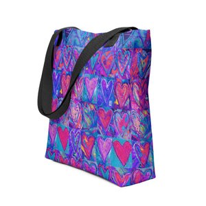 "Hearts without Borders Red & Blue" Tote Bag