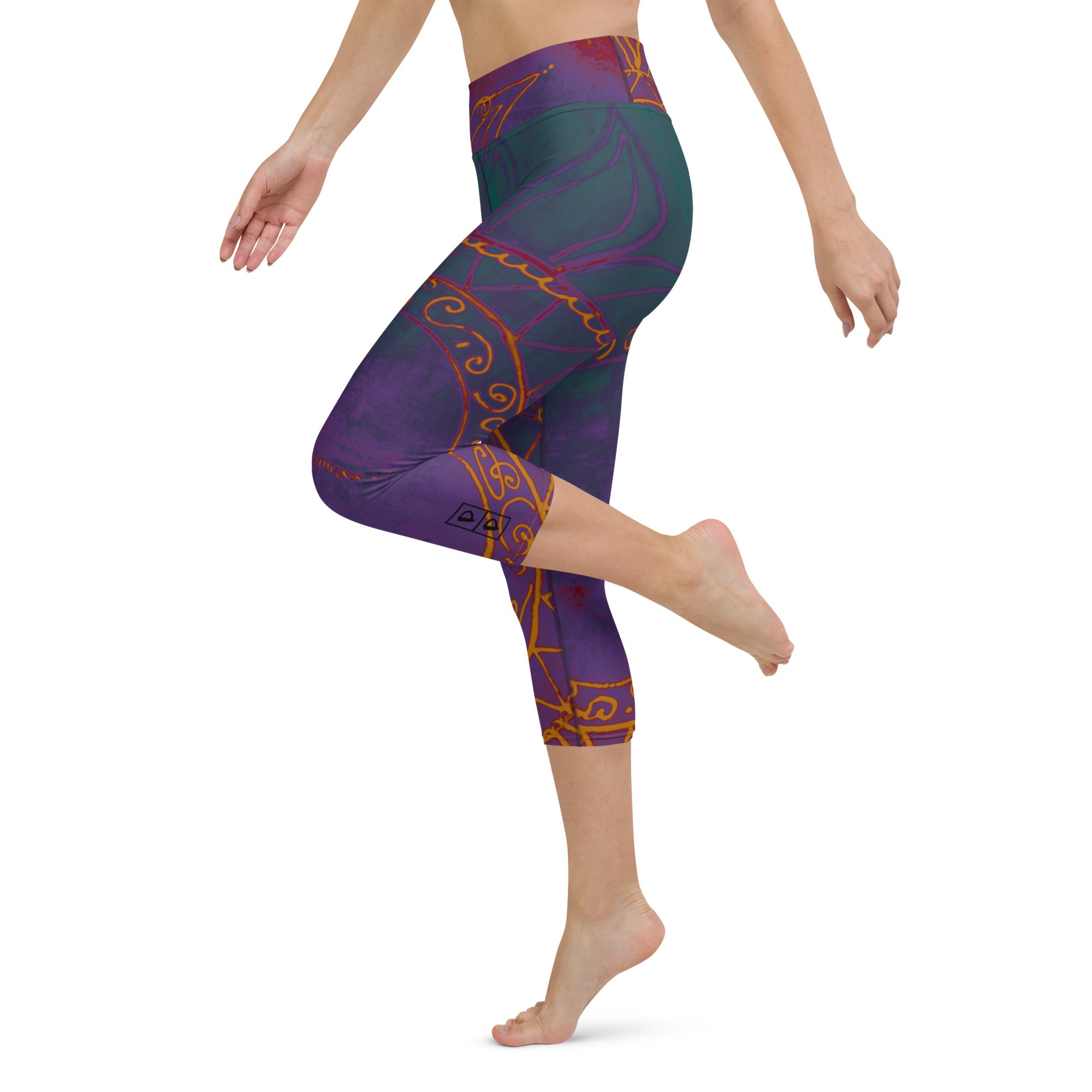 Sunburst with Deep Colors | Women's Fine Art High-Waist Capris
