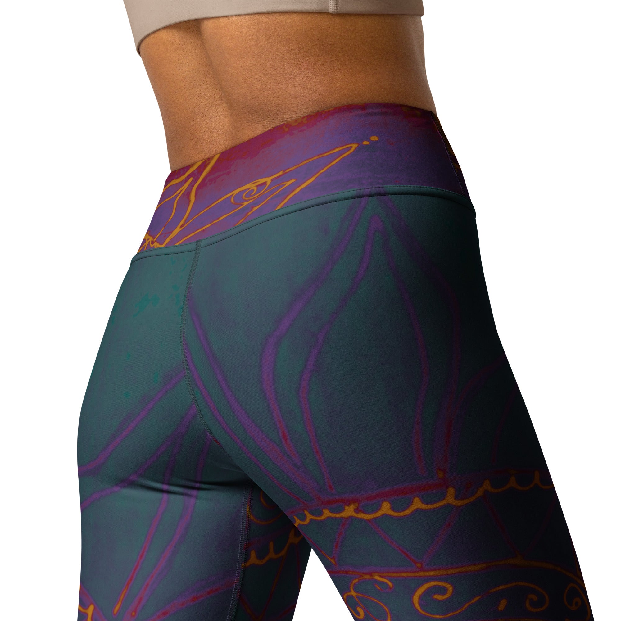 Sunburst with Deep Colors | Women's Fine Art High-Waist Leggings