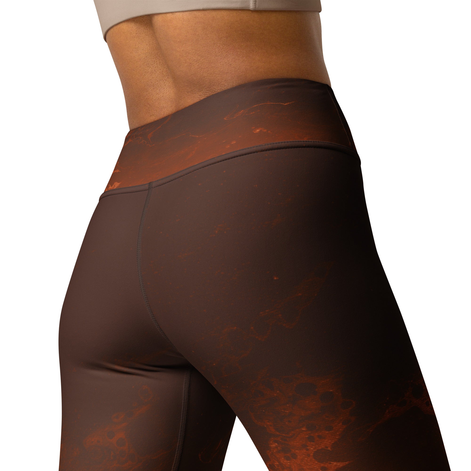 Ombre Brown & Rust | Women's Fine Art High-Waist Leggings