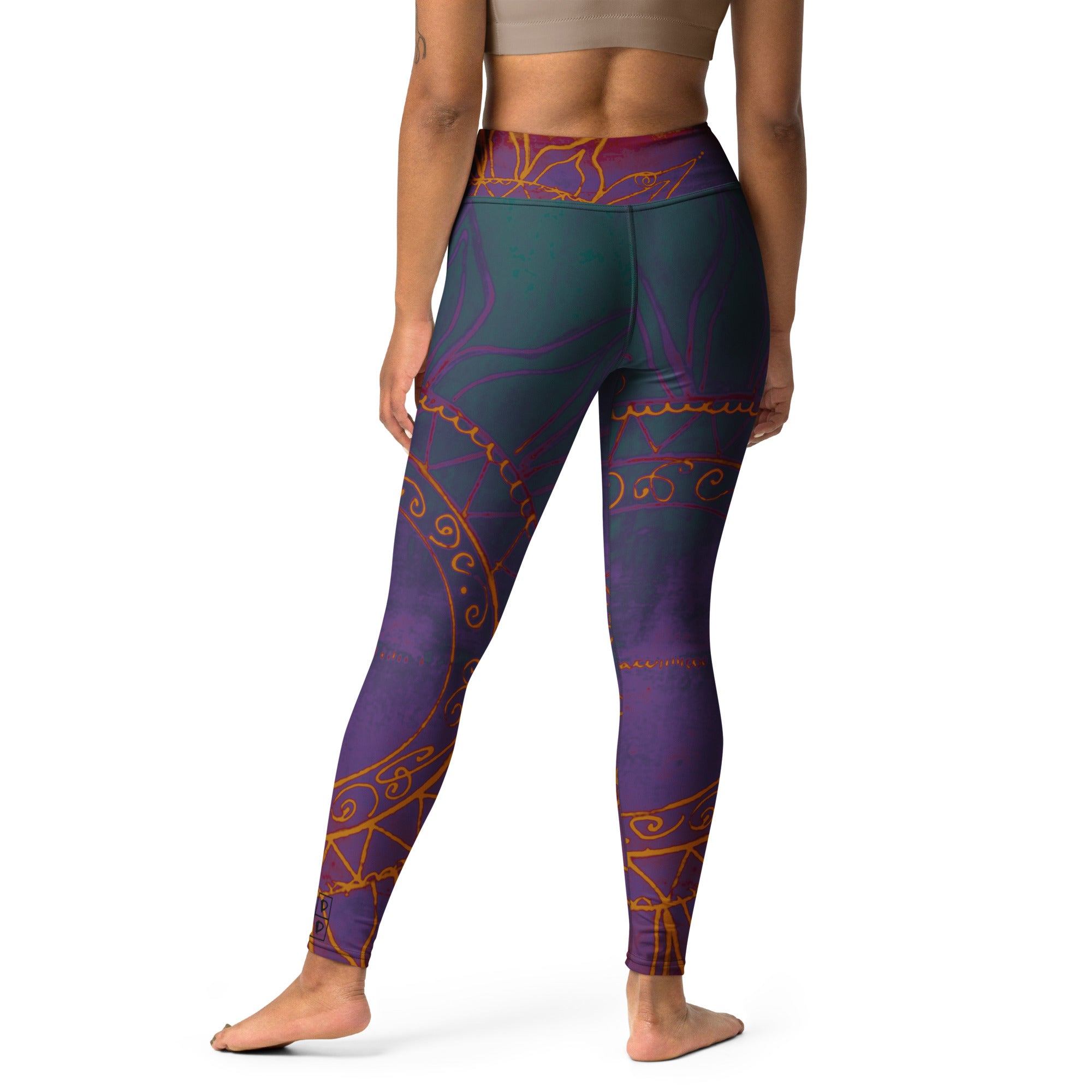Sunburst with Deep Colors | Women's Fine Art High-Waist Leggings