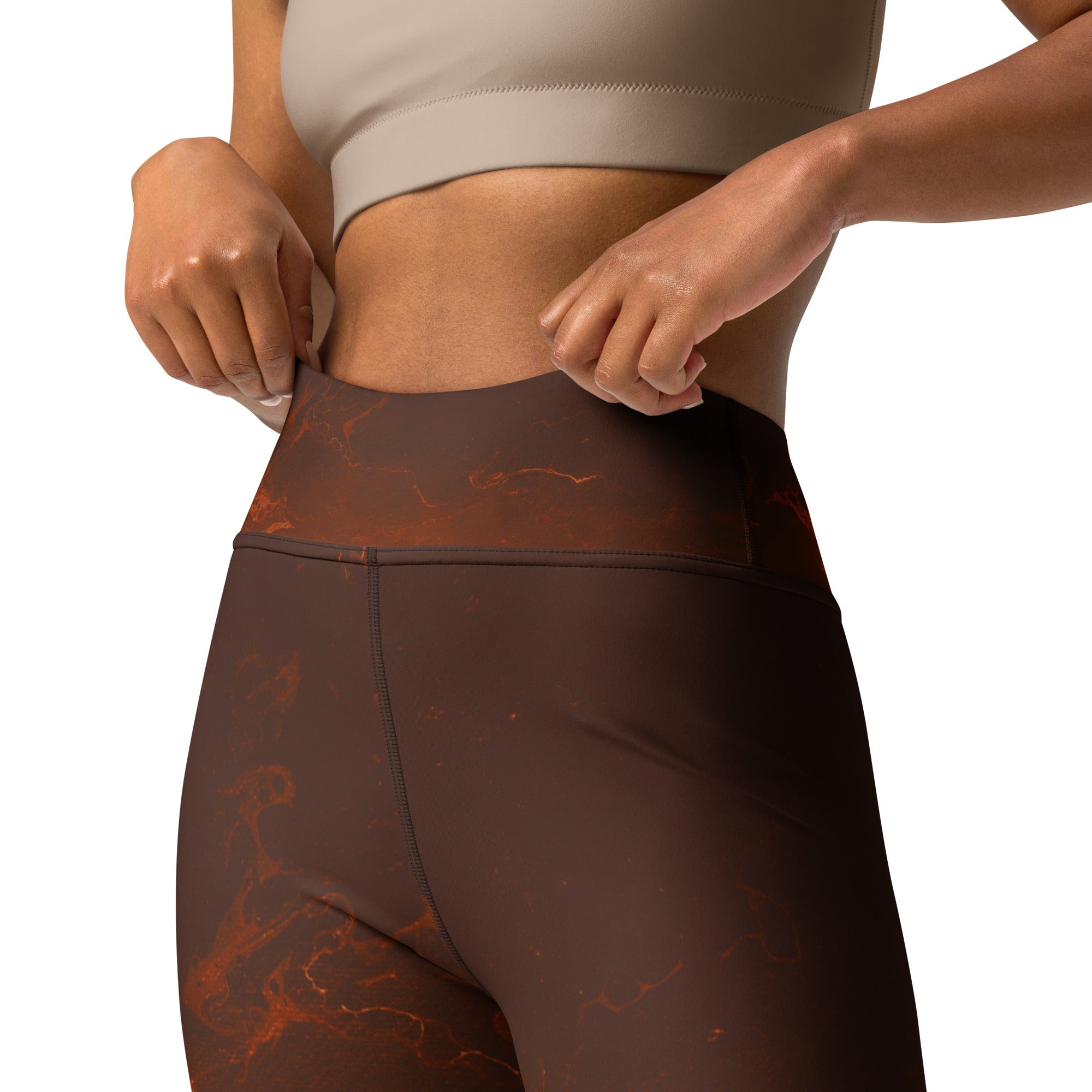 Ombre Brown & Rust | Women's Fine Art High-Waist Leggings