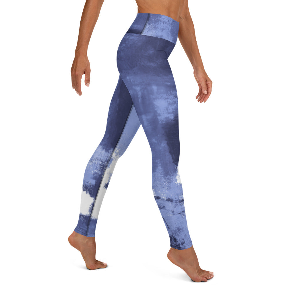 Aqua Abstract Women's Mid-Rise Leggings