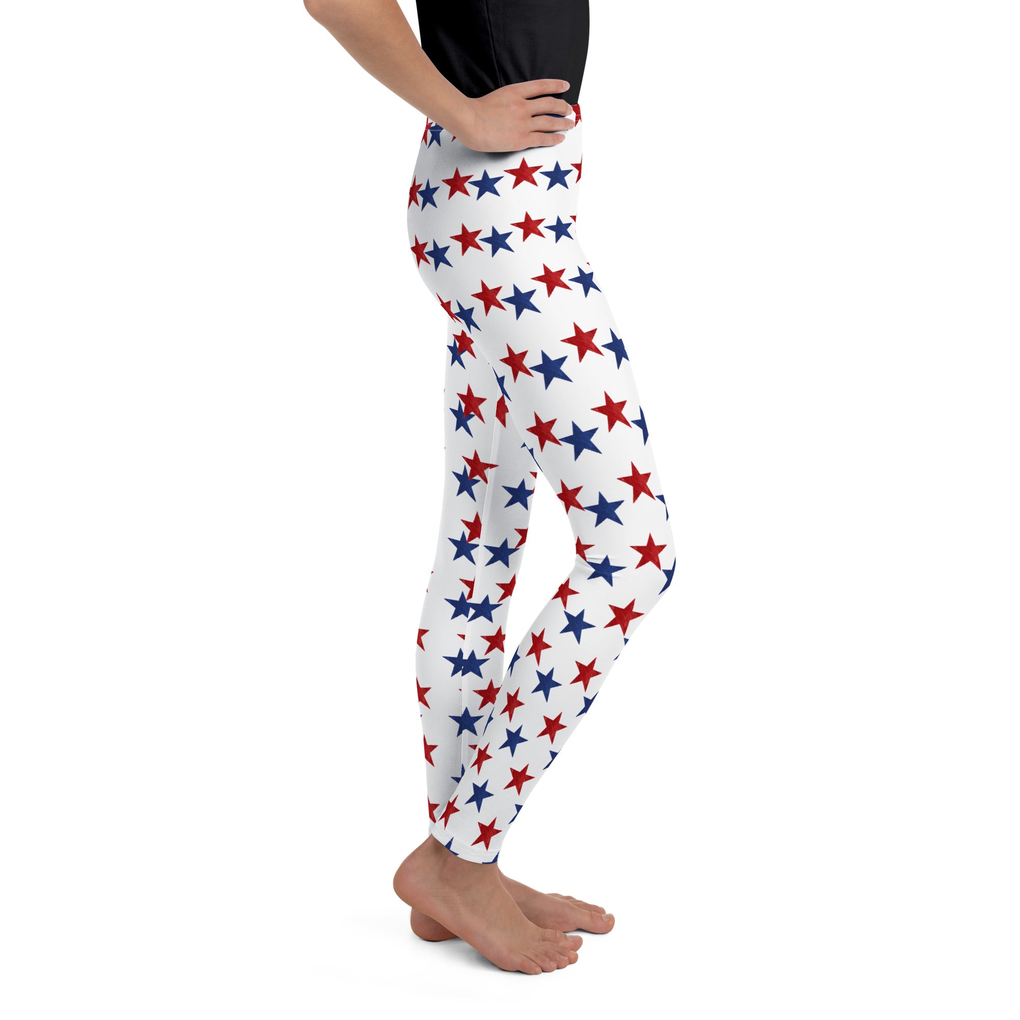 Red & Blue Stars Kids Leggings