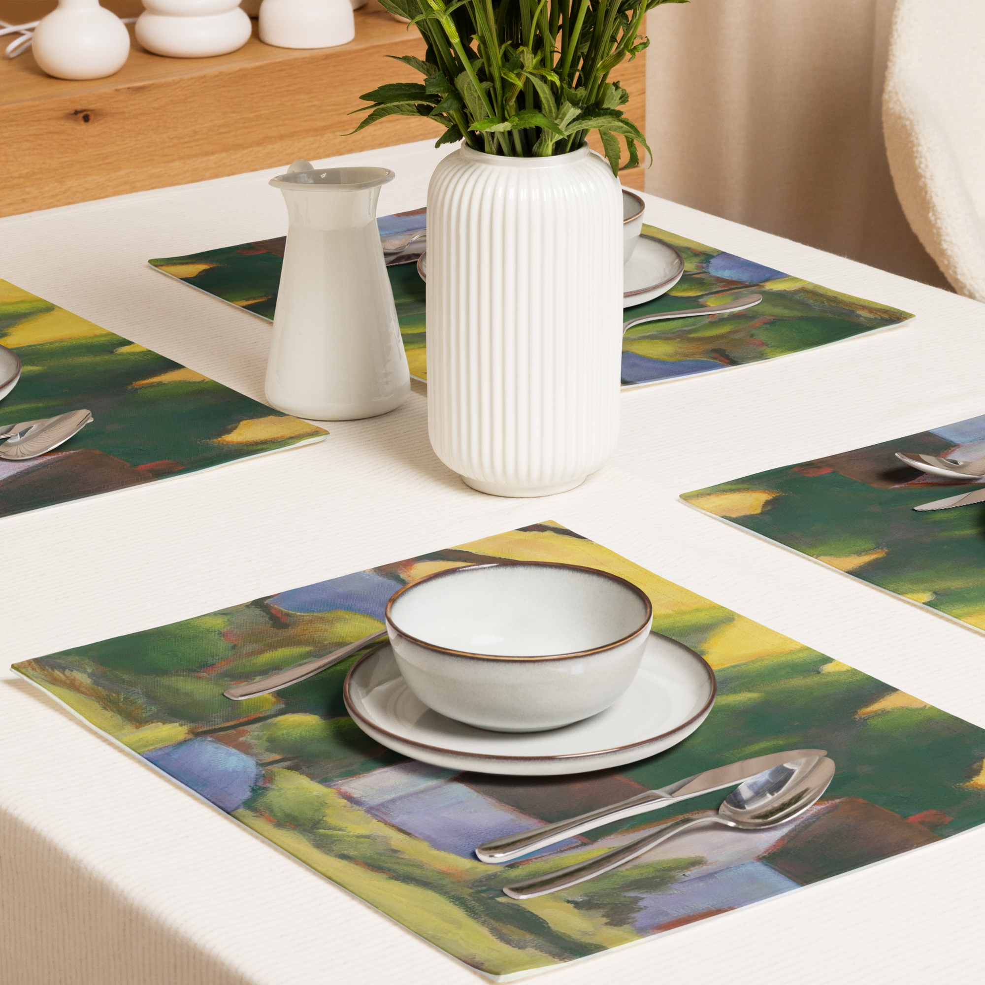 Purple Road Cloth Napkin Set