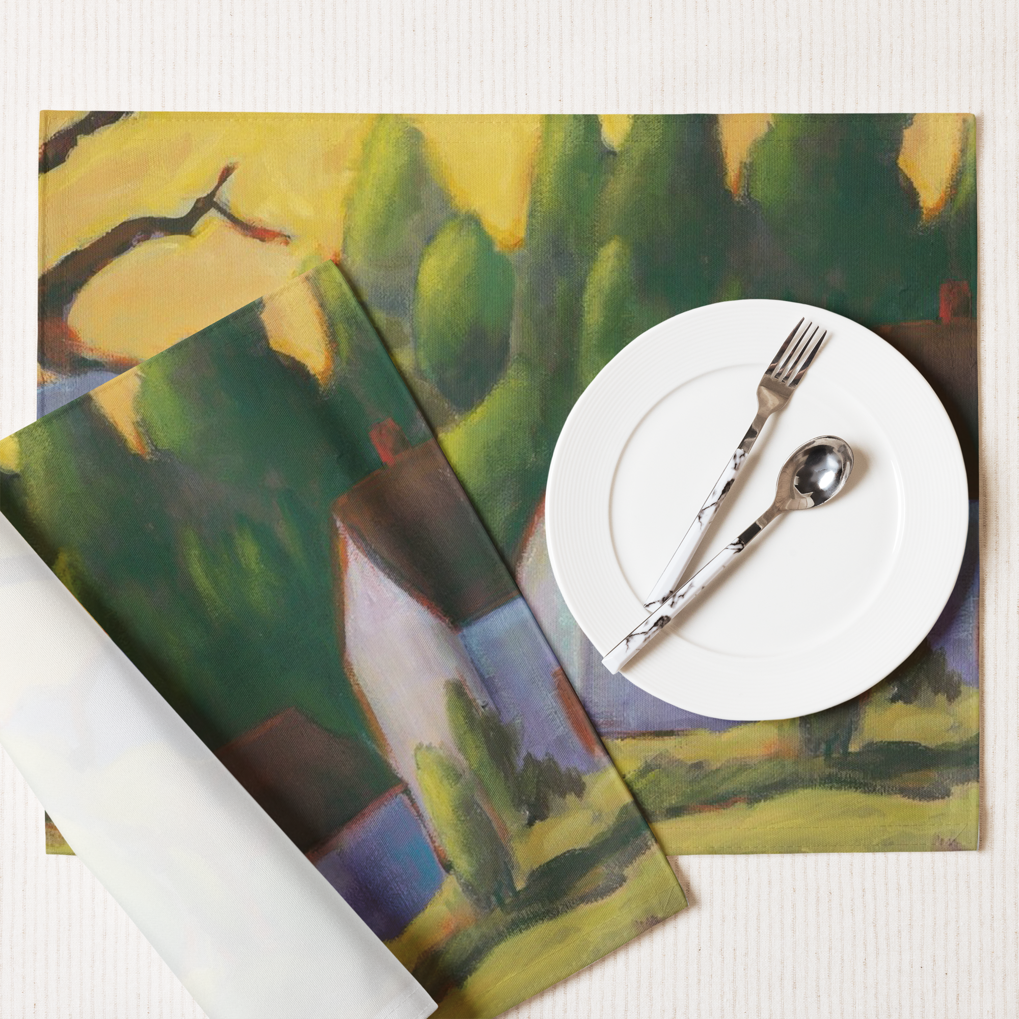 Purple Road Cloth Napkin Set