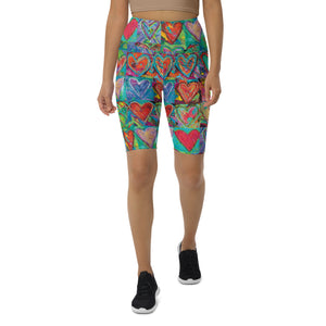 "Hearts without Borders" Biker Shorts