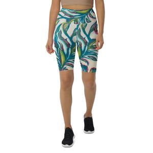 "Turquoise Flower" Biker Shorts