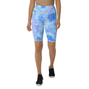 "Light Blue Splatter" Biker Shorts