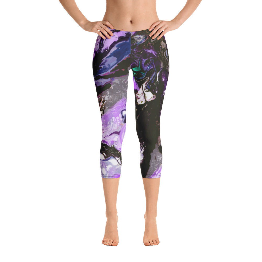 Fluid Purple | Women's Fine Art Regular-Waist Capris