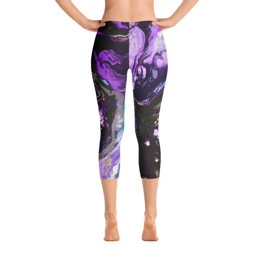 Fluid Purple | Women's Fine Art Regular-Waist Capris