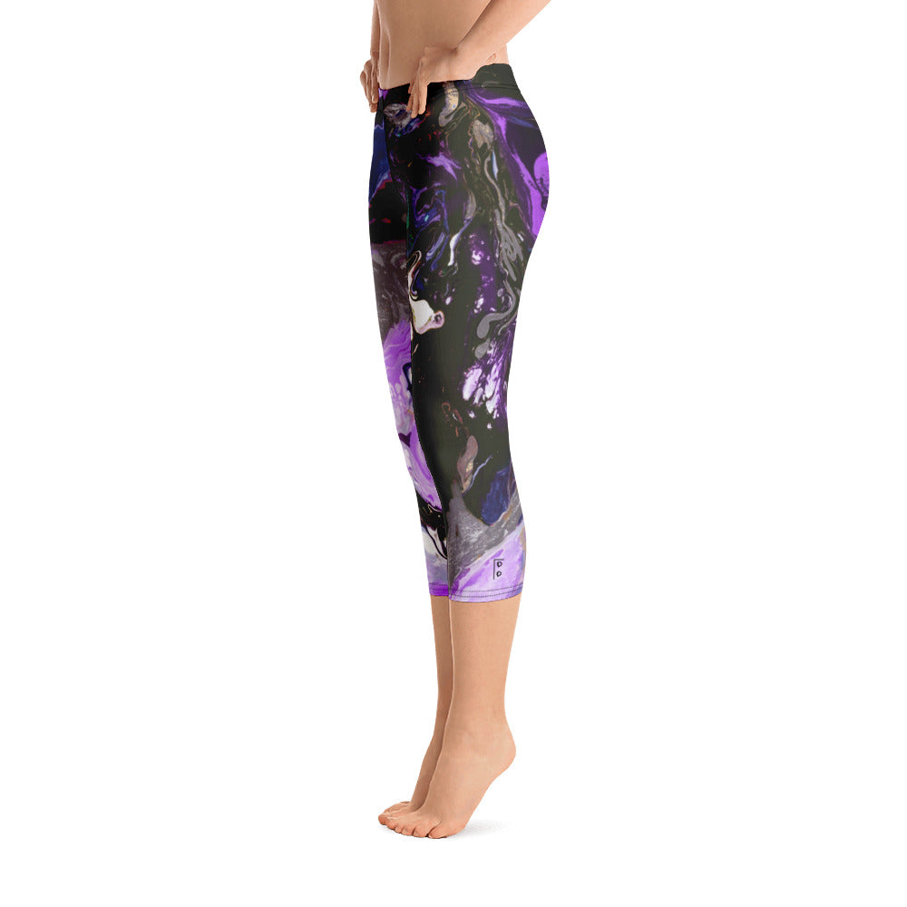 Fluid Purple | Women's Fine Art Regular-Waist Capris