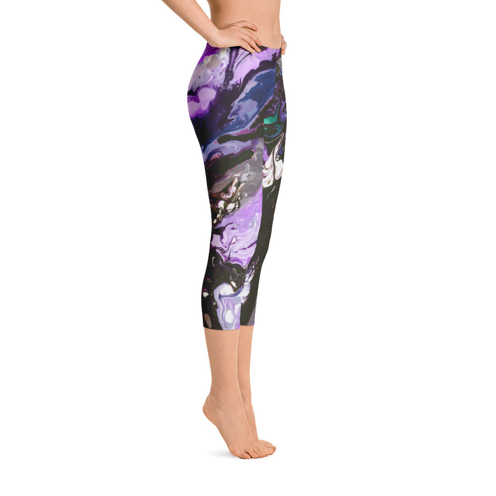 Fluid Purple | Women's Fine Art Regular-Waist Capris