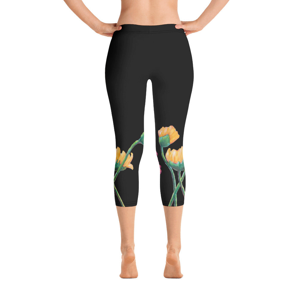 Flower Series | Women's Fine Art Regular-Waist Capris