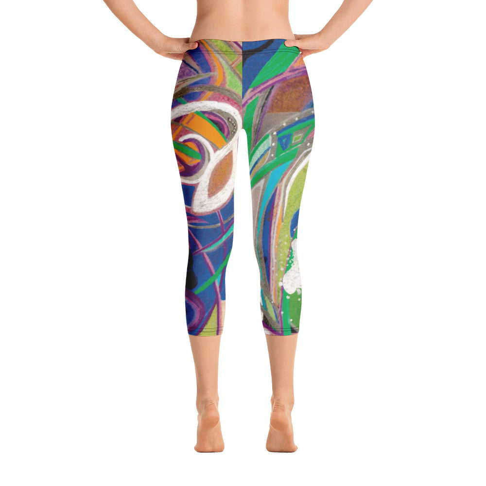 Nicole's Abstracts | Women's Fine Art Regular-Waist Capris