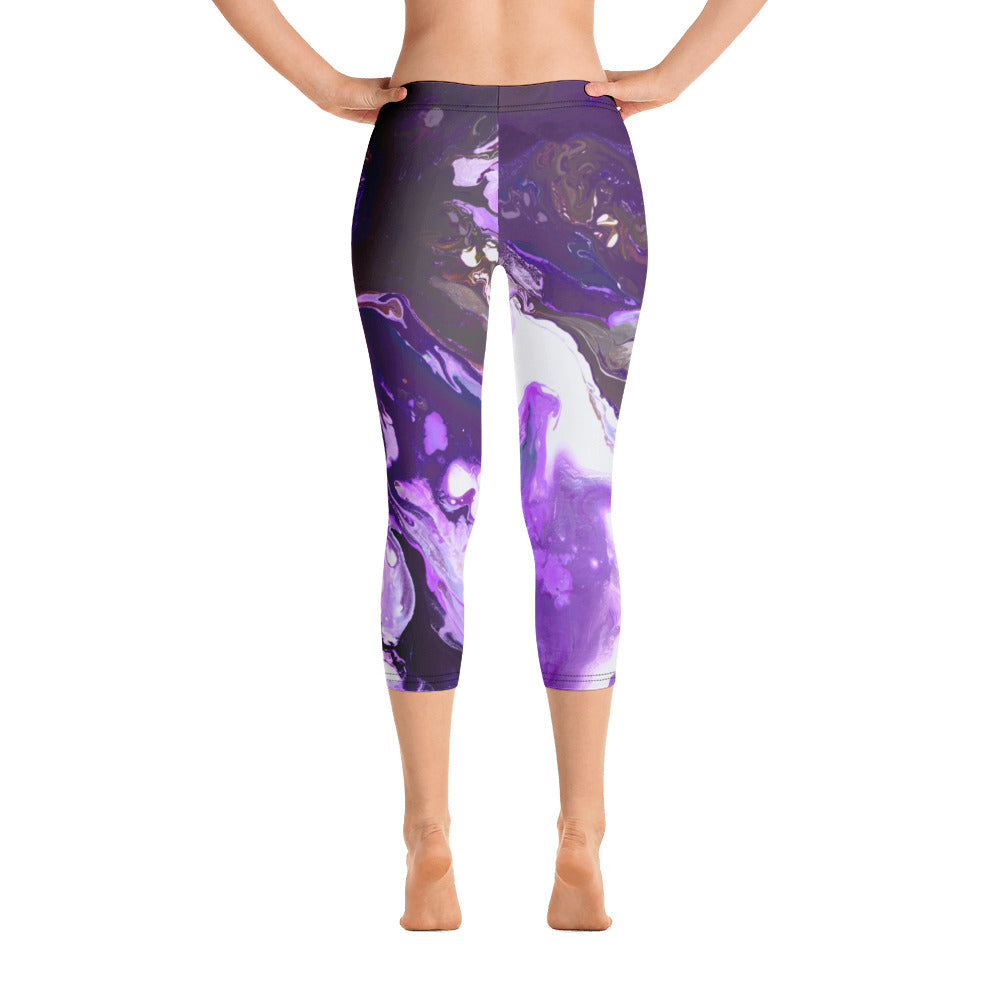 Fluid Purple | Women's Fine Art Regular-Waist Capris