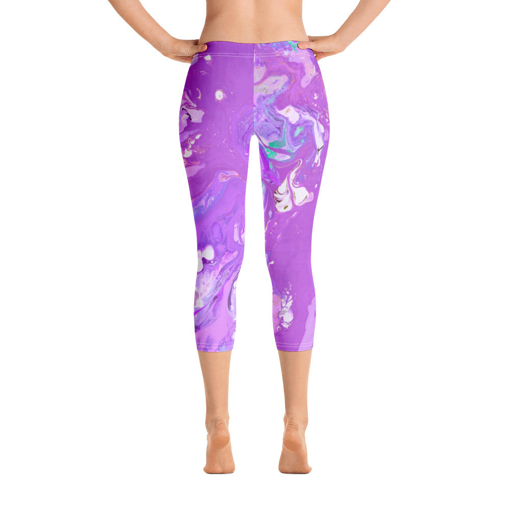 Fluid Purple | Women's Fine Art Regular-Waist Capris