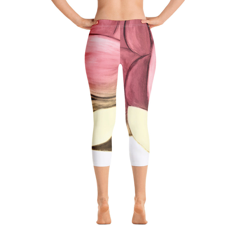 Flower Abstract | Women's Fine Art Regular-Waist Capris