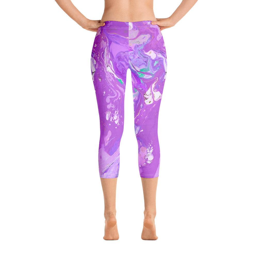 Fluid Purple | Women's Fine Art Regular-Waist Capris