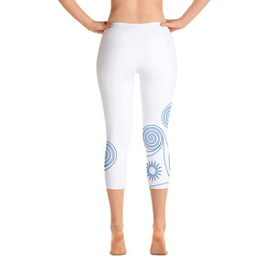 New College White with Blue Four Winds | Women's Fine Art Regular-Waist Capris