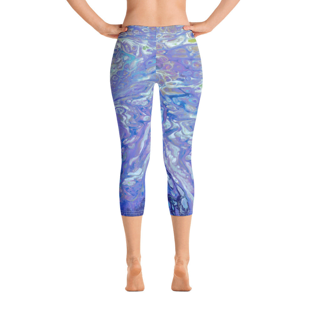 Fluid Peacock | Women's Fine Art Regular-Waist Capris