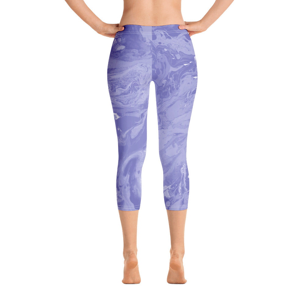 Fluid Periwinkle Very Peri - Spring Edition | Women's Fine Art Regular-Waist Capris
