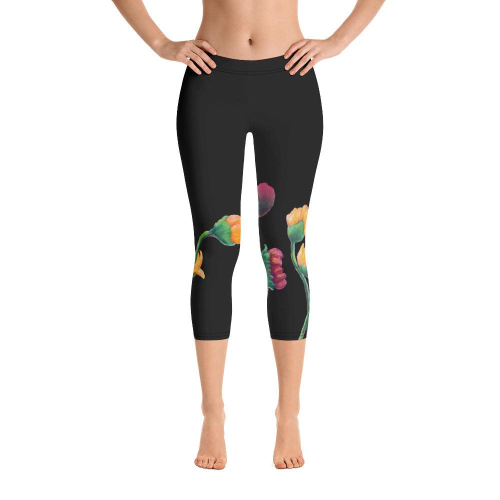 Flower Series | Women's Fine Art Regular-Waist Capris