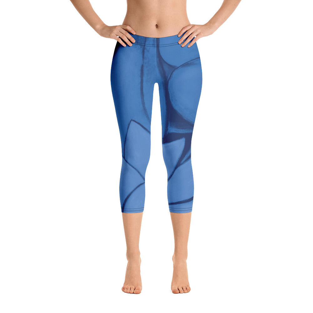 Flower Abstract | Women's Fine Art Regular-Waist Capris