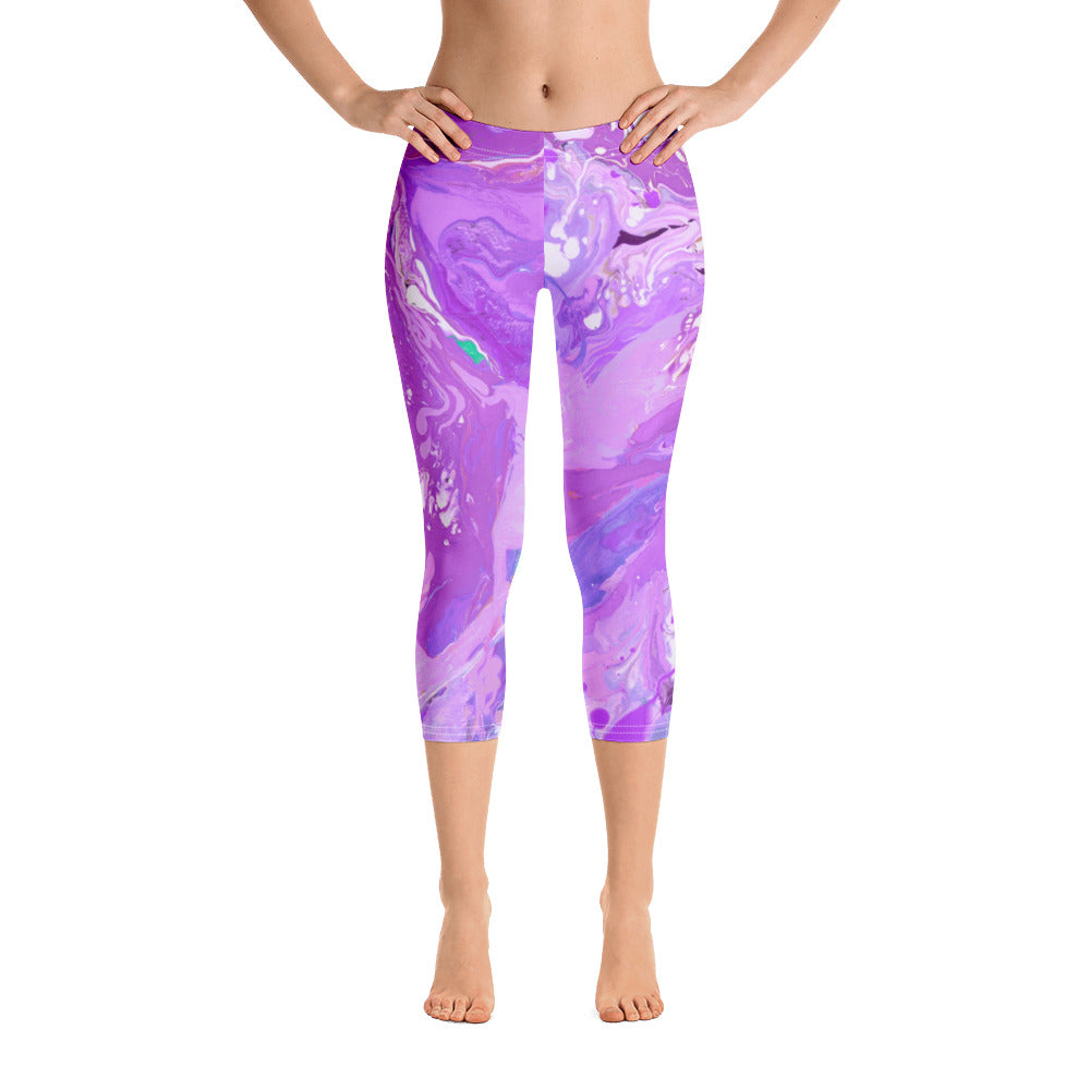 Fluid Purple | Women's Fine Art Regular-Waist Capris