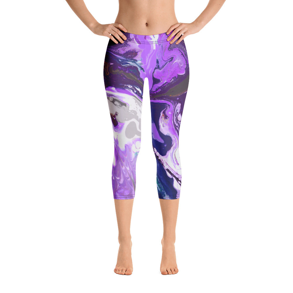 Fluid Purple | Women's Fine Art Regular-Waist Capris