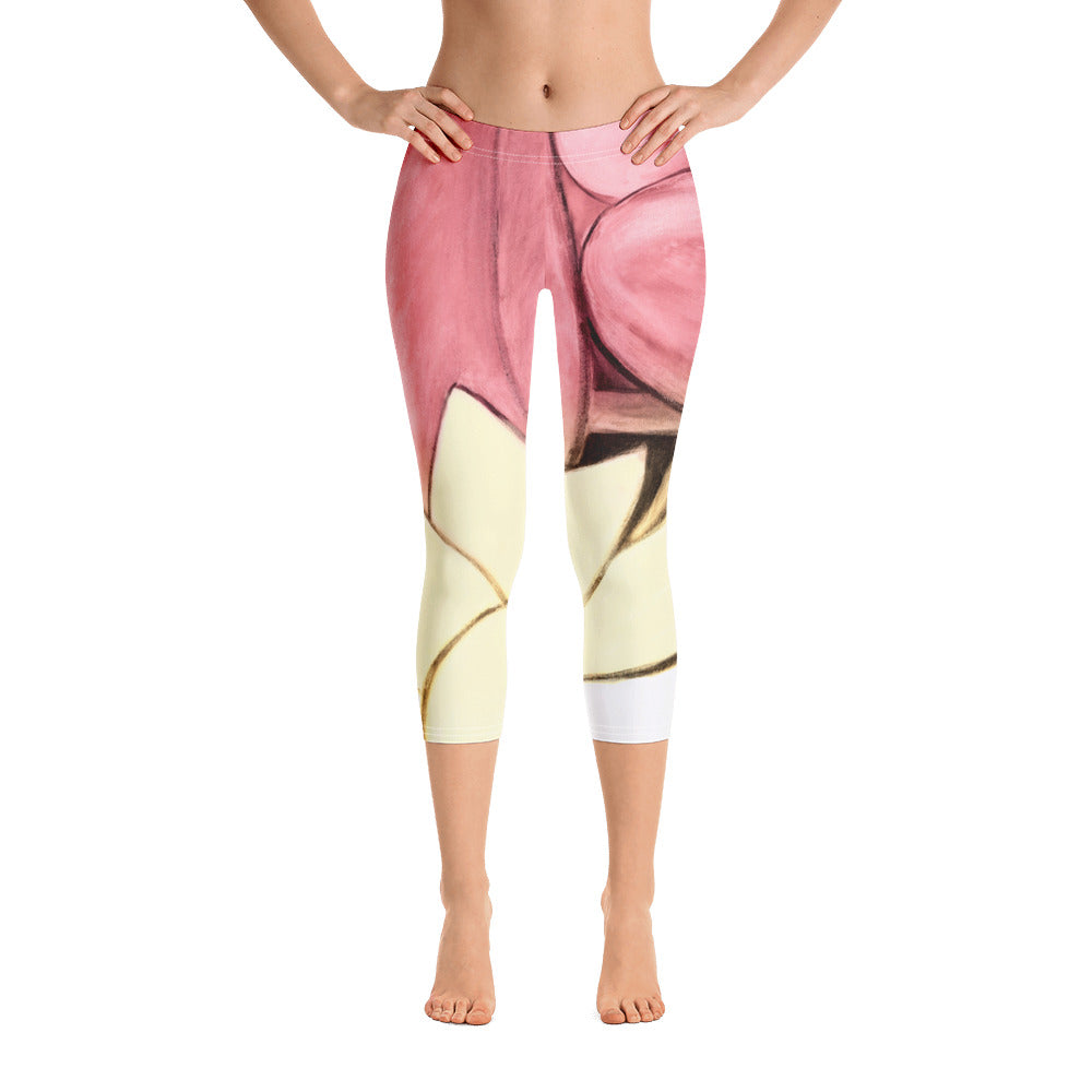Flower Abstract | Women's Fine Art Regular-Waist Capris