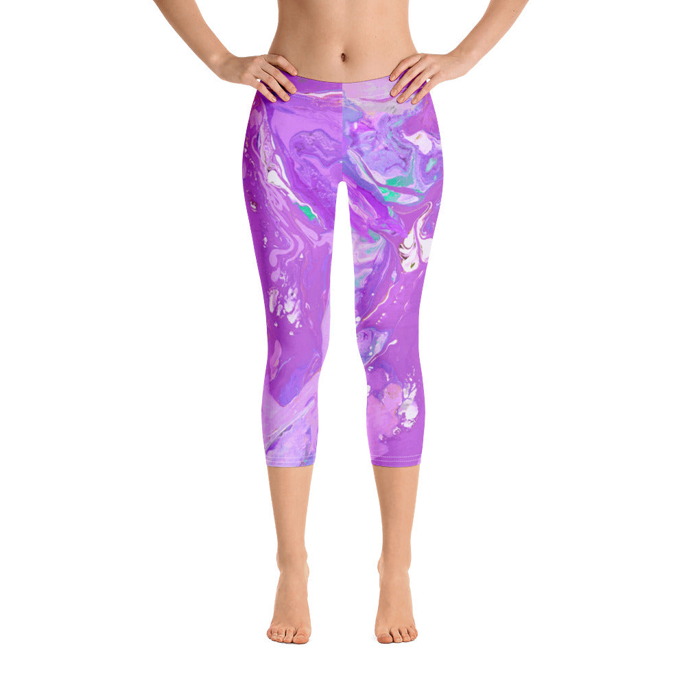 Fluid Purple | Women's Fine Art Regular-Waist Capris