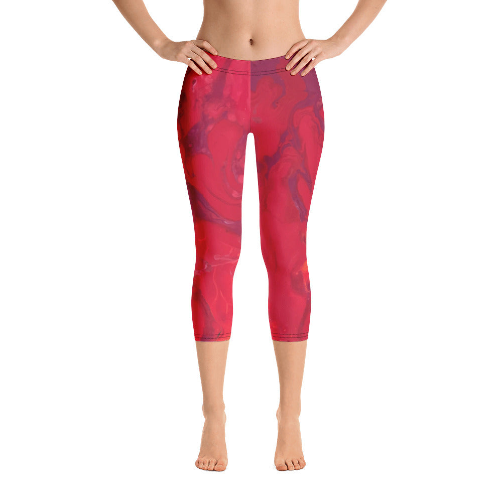 Hibiscus | Women's Fine Art Regular-Waist Capris
