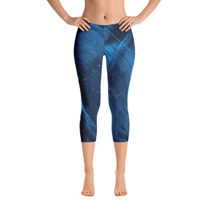 Heart of Color with Blue Hearts - Make A Wish | Women's Fine Art Regular-Waist Capris