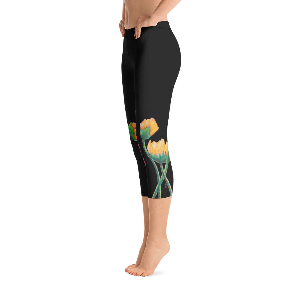 Flower Series | Women's Fine Art Regular-Waist Capris