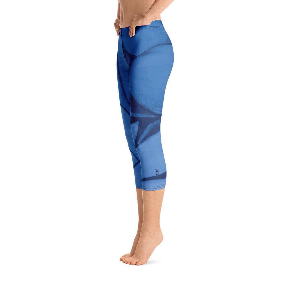 Flower Abstract | Women's Fine Art Regular-Waist Capris