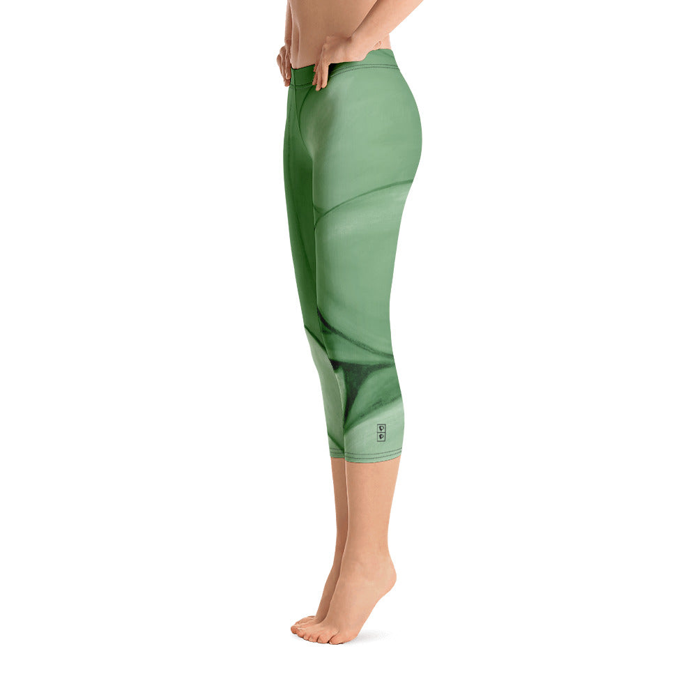 Flower Abstract | Women's Fine Art Regular-Waist Capris