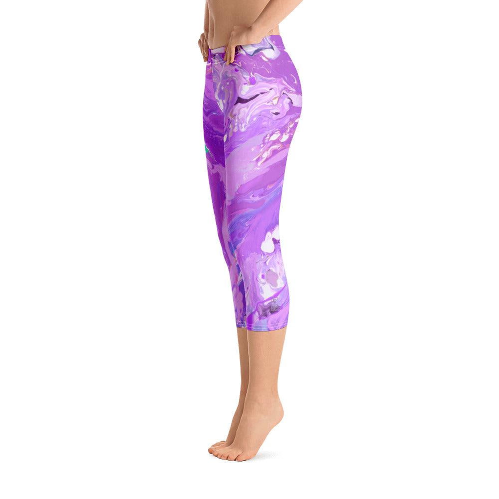 Fluid Purple | Women's Fine Art Regular-Waist Capris