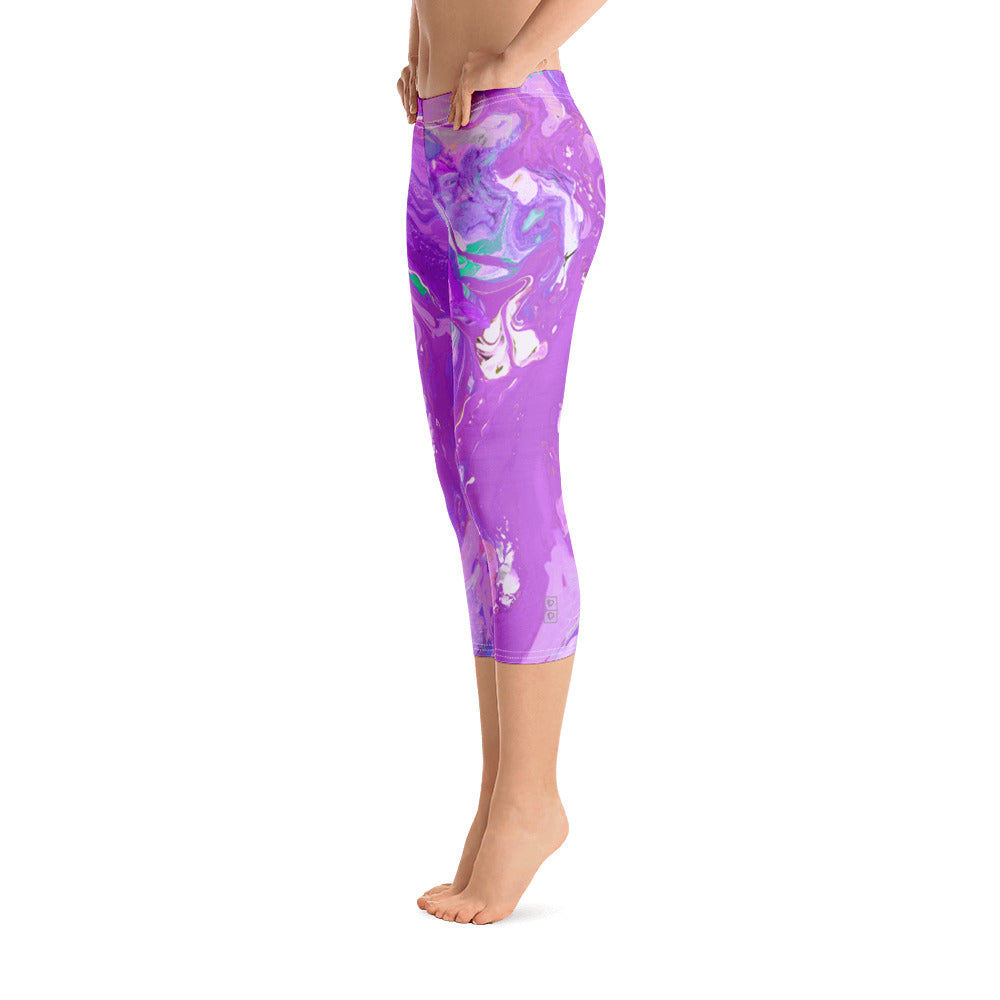 Fluid Purple | Women's Fine Art Regular-Waist Capris