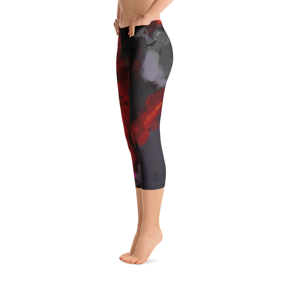 Heart Abstract | Women's Fine Art Regular-Waist Capris