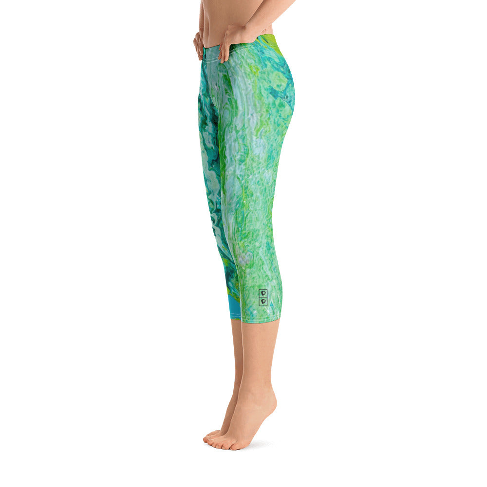 Fluid Greens - Spring Edition | Women's Fine Art Regular-Waist Capris