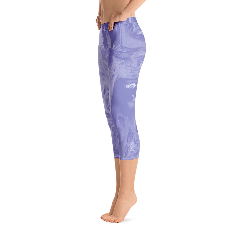 Fluid Periwinkle Very Peri - Spring Edition | Women's Fine Art Regular-Waist Capris