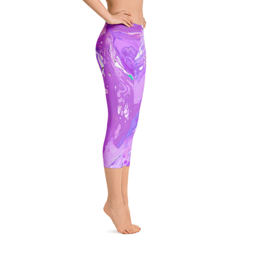 Fluid Purple | Women's Fine Art Regular-Waist Capris