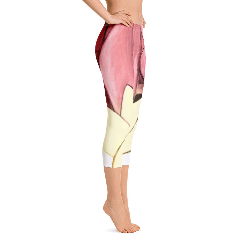 Flower Abstract | Women's Fine Art Regular-Waist Capris