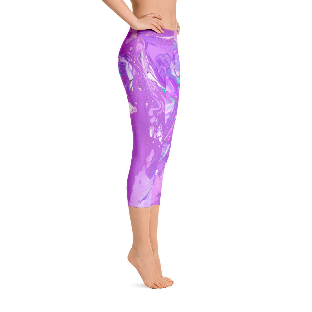 Fluid Purple | Women's Fine Art Regular-Waist Capris